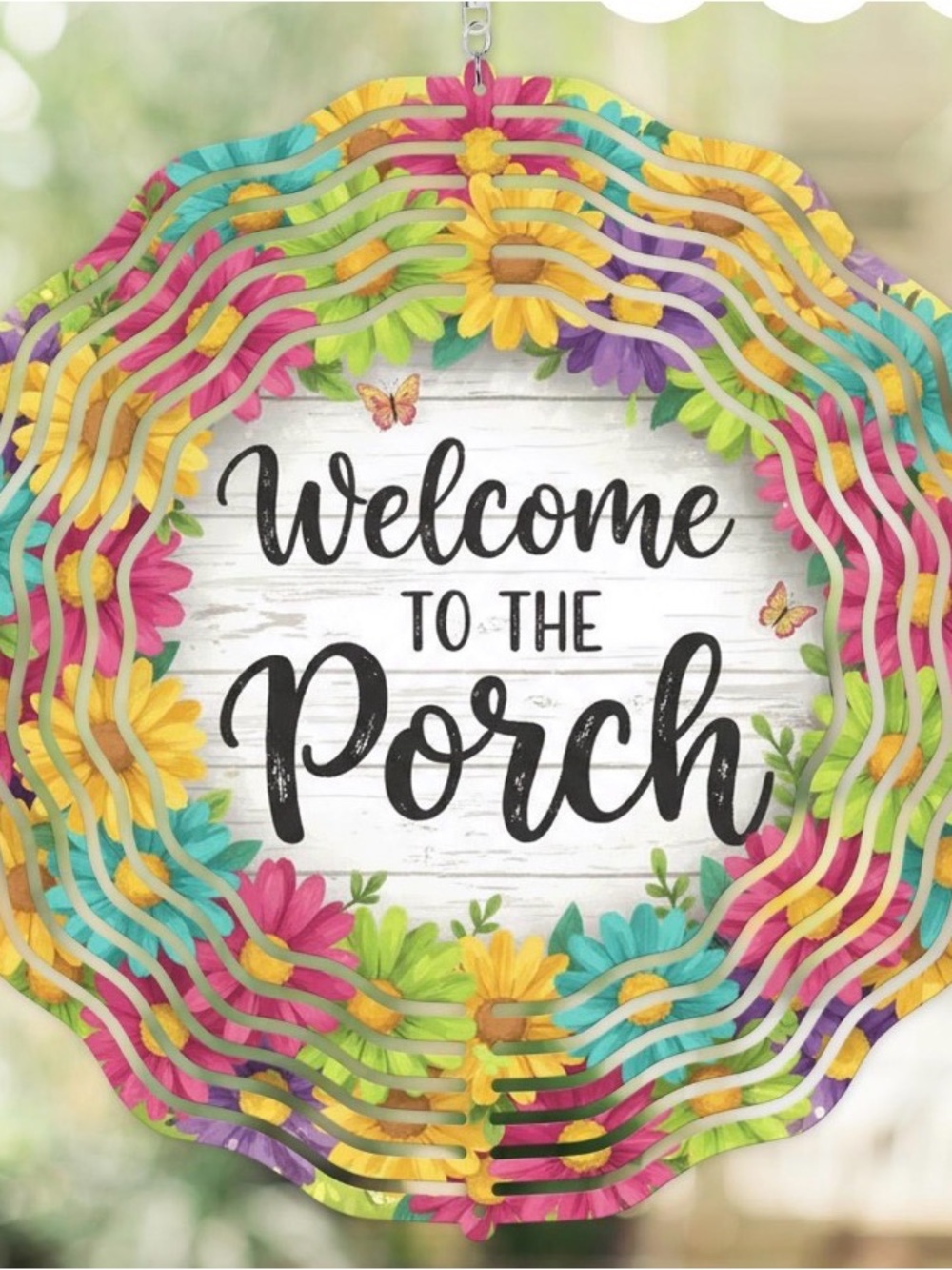 Welcome to the Porch Multi-Color Floral 8 inch wind spinner